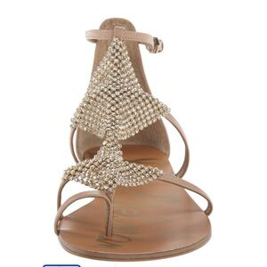 Sam Edelman Tan Sandals with Rhinestone Accents SIZE 5M